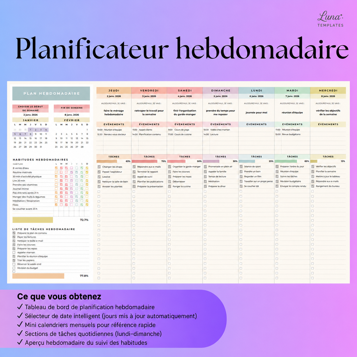 Planificateur hebdomadaire