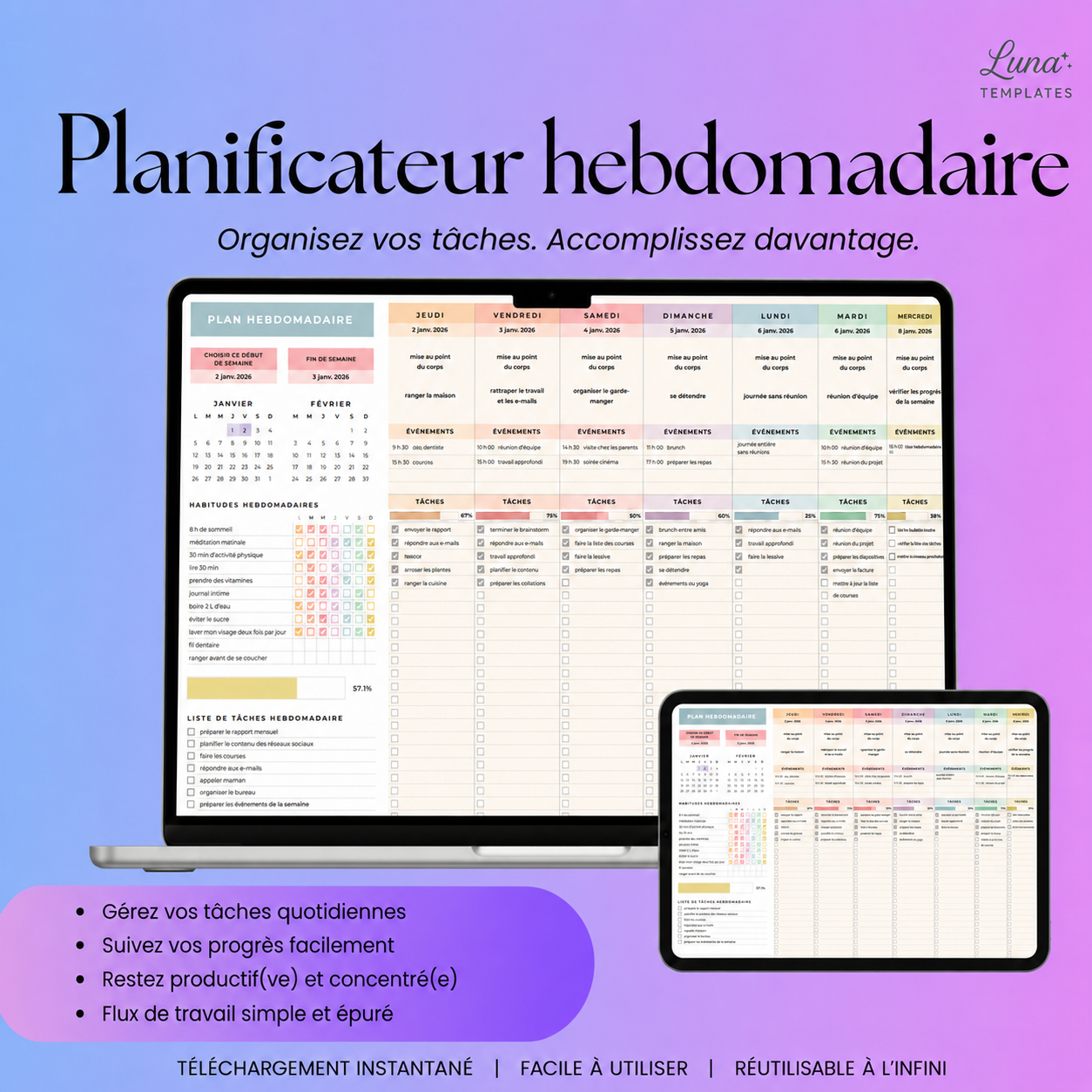 Planificateur hebdomadaire