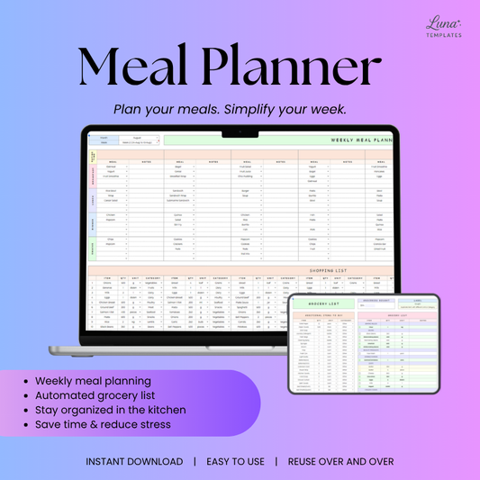 Weekly Meal Planner And Grocery List