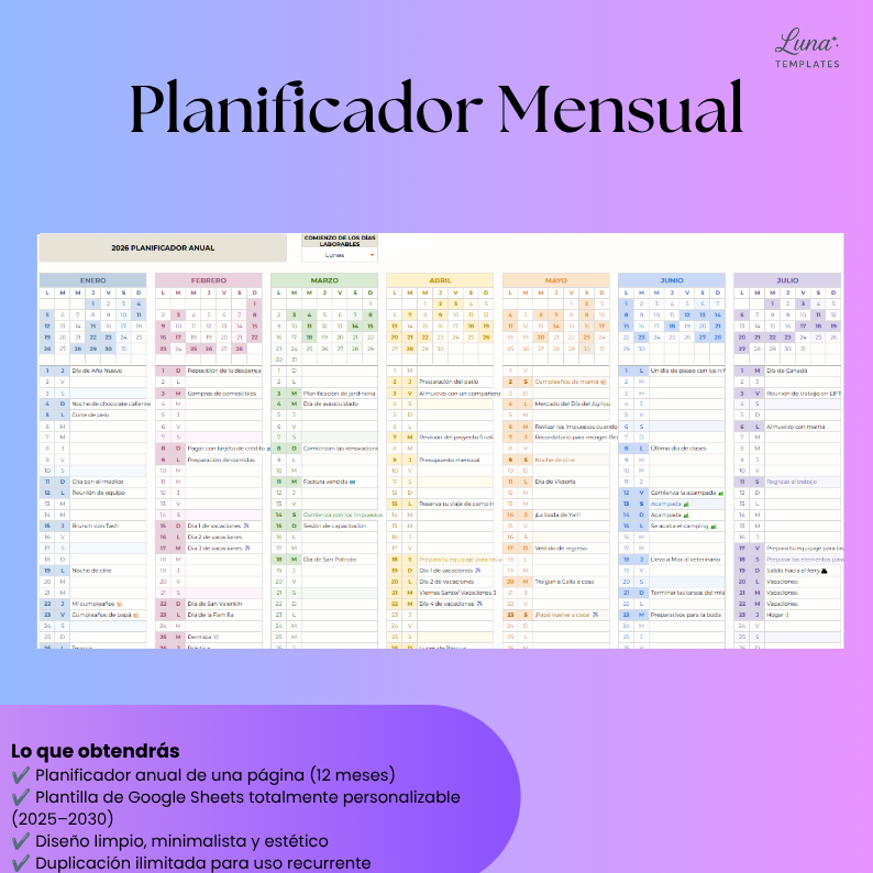 Planificador Mensual
